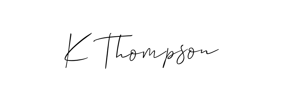 You should practise on your own different ways (Allison_Script) to write your name (K Thompson) in signature. don't let someone else do it for you. K Thompson signature style 2 images and pictures png