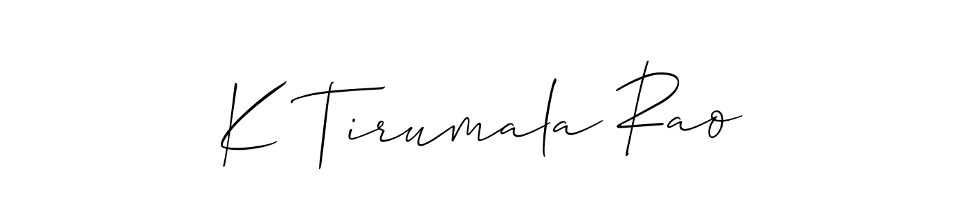 Design your own signature with our free online signature maker. With this signature software, you can create a handwritten (Allison_Script) signature for name K Tirumala Rao. K Tirumala Rao signature style 2 images and pictures png