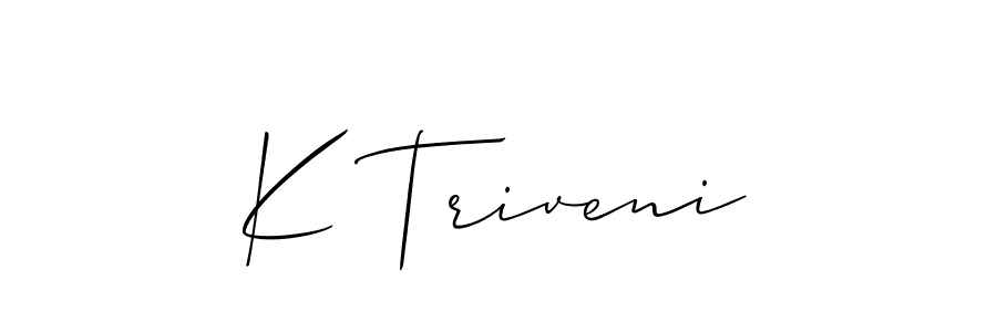 Also we have K Triveni name is the best signature style. Create professional handwritten signature collection using Allison_Script autograph style. K Triveni signature style 2 images and pictures png