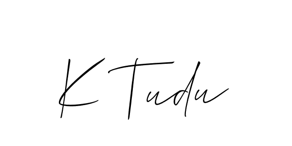 Once you've used our free online signature maker to create your best signature Allison_Script style, it's time to enjoy all of the benefits that K Tudu name signing documents. K Tudu signature style 2 images and pictures png