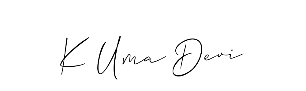 How to make K Uma Devi signature? Allison_Script is a professional autograph style. Create handwritten signature for K Uma Devi name. K Uma Devi signature style 2 images and pictures png