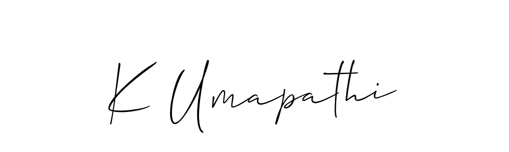 Design your own signature with our free online signature maker. With this signature software, you can create a handwritten (Allison_Script) signature for name K Umapathi. K Umapathi signature style 2 images and pictures png