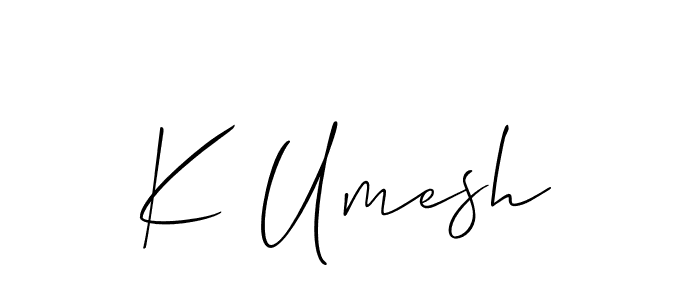 Also we have K Umesh name is the best signature style. Create professional handwritten signature collection using Allison_Script autograph style. K Umesh signature style 2 images and pictures png