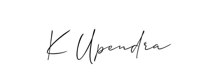 Design your own signature with our free online signature maker. With this signature software, you can create a handwritten (Allison_Script) signature for name K Upendra. K Upendra signature style 2 images and pictures png