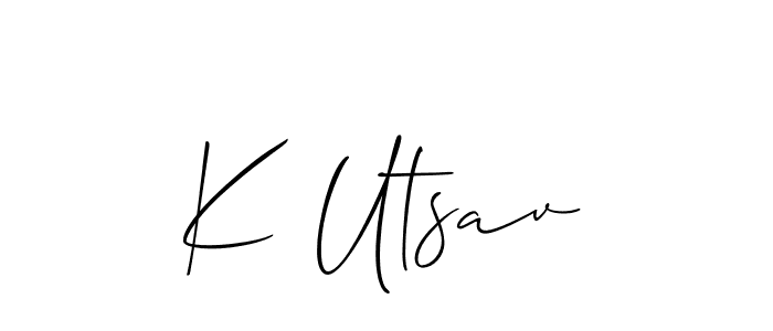 Make a beautiful signature design for name K Utsav. With this signature (Allison_Script) style, you can create a handwritten signature for free. K Utsav signature style 2 images and pictures png