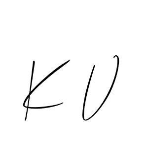 You should practise on your own different ways (Allison_Script) to write your name (K V) in signature. don't let someone else do it for you. K V signature style 2 images and pictures png