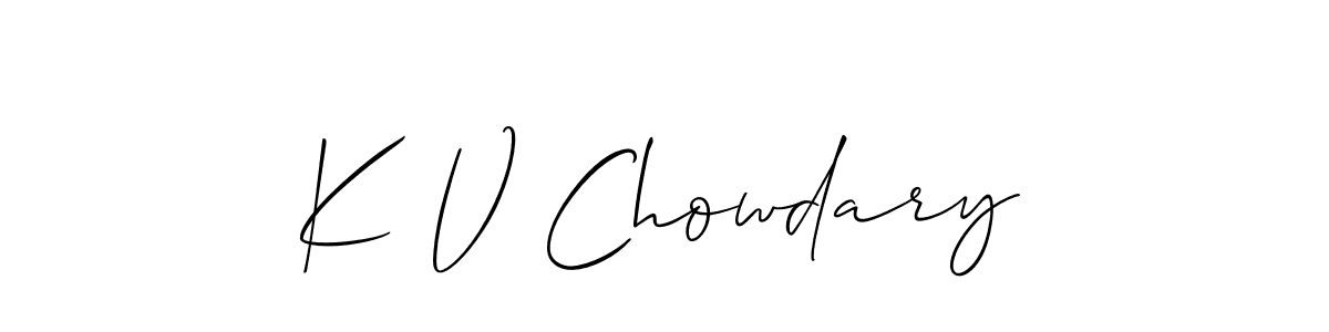 This is the best signature style for the K V Chowdary name. Also you like these signature font (Allison_Script). Mix name signature. K V Chowdary signature style 2 images and pictures png