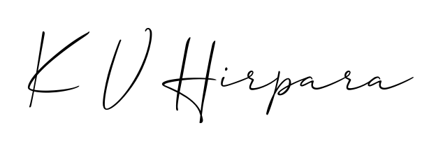 The Allison_Script font transforms the name K V Hirpara into an executive sign with sharp precision and distinguished character. K V Hirpara signature style 2 images and pictures png