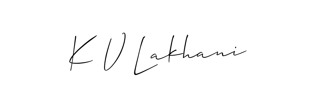 How to make K V Lakhani signature? Allison_Script is a professional autograph style. Create handwritten signature for K V Lakhani name. K V Lakhani signature style 2 images and pictures png