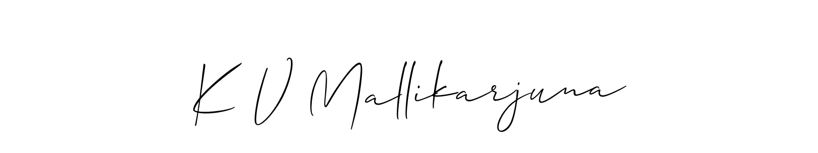 Allison_Script is a professional signature style that is perfect for those who want to add a touch of class to their signature. It is also a great choice for those who want to make their signature more unique. Get K V Mallikarjuna name to fancy signature for free. K V Mallikarjuna signature style 2 images and pictures png