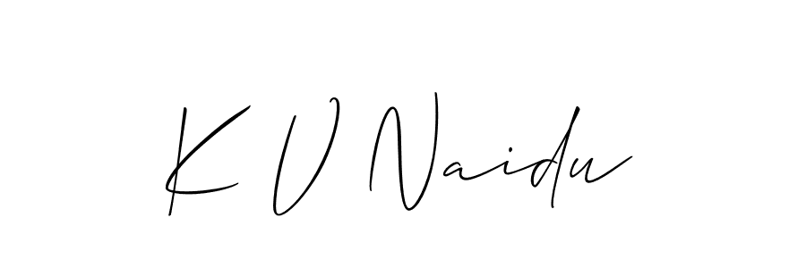 How to make K V Naidu signature? Allison_Script is a professional autograph style. Create handwritten signature for K V Naidu name. K V Naidu signature style 2 images and pictures png