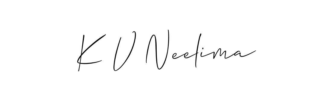 This is the best signature style for the K V Neelima name. Also you like these signature font (Allison_Script). Mix name signature. K V Neelima signature style 2 images and pictures png