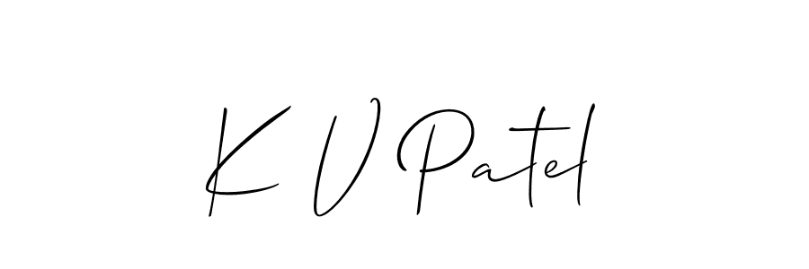 Also we have K V Patel name is the best signature style. Create professional handwritten signature collection using Allison_Script autograph style. K V Patel signature style 2 images and pictures png