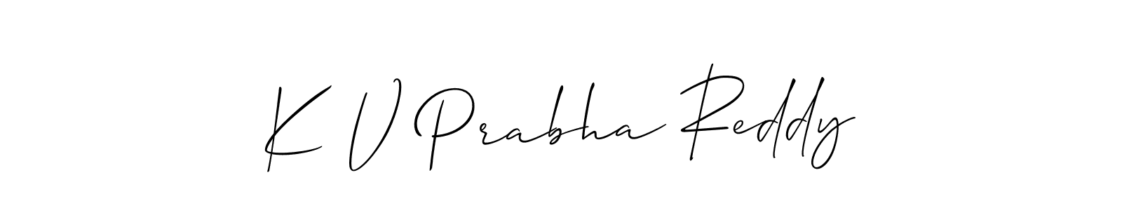 Similarly Allison_Script is the best handwritten signature design. Signature creator online .You can use it as an online autograph creator for name K V Prabha Reddy. K V Prabha Reddy signature style 2 images and pictures png