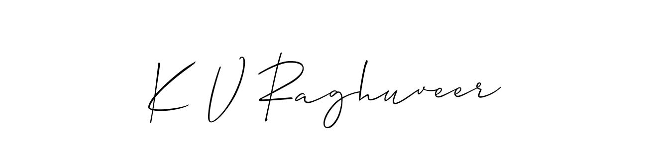 How to make K V Raghuveer signature? Allison_Script is a professional autograph style. Create handwritten signature for K V Raghuveer name. K V Raghuveer signature style 2 images and pictures png
