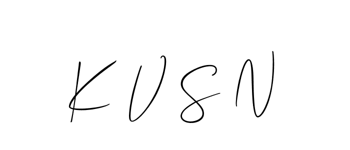 Make a beautiful signature design for name K V S N. With this signature (Allison_Script) style, you can create a handwritten signature for free. K V S N signature style 2 images and pictures png