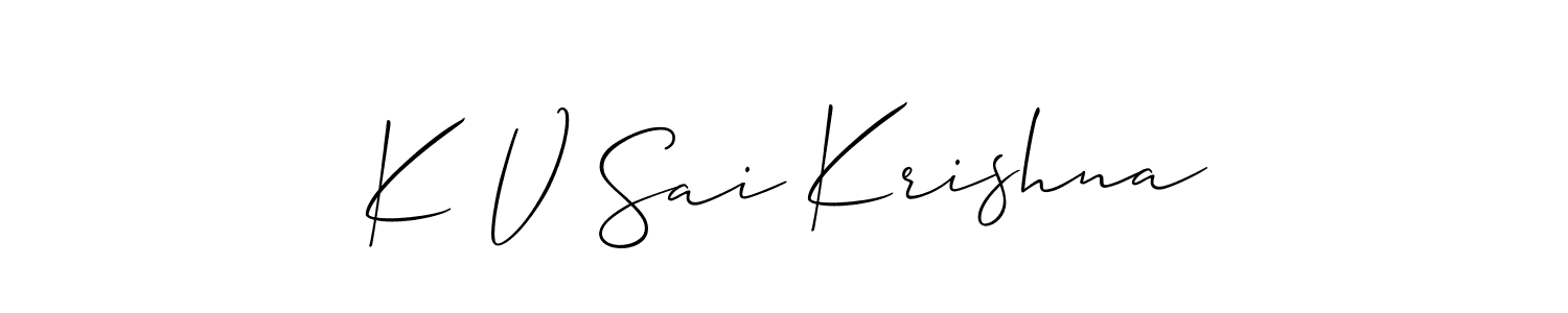 See photos of K V Sai Krishna official signature by Spectra . Check more albums & portfolios. Read reviews & check more about Allison_Script font. K V Sai Krishna signature style 2 images and pictures png