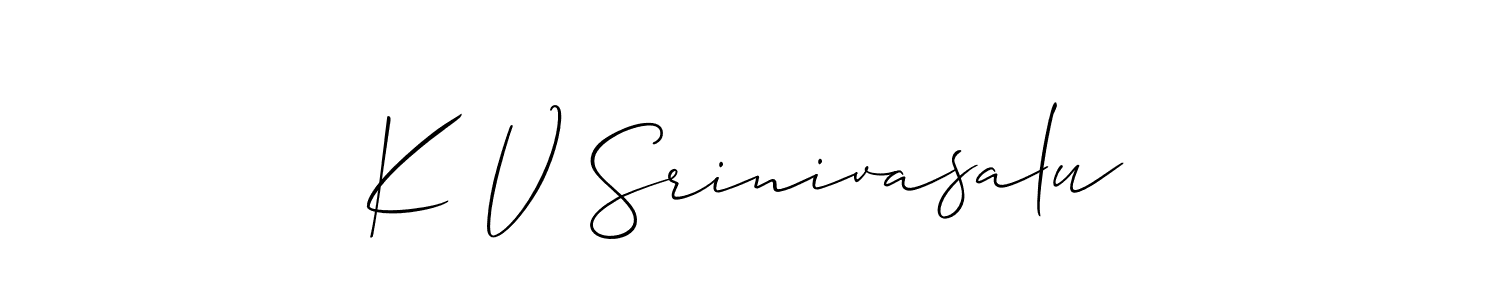 How to make K V Srinivasalu signature? Allison_Script is a professional autograph style. Create handwritten signature for K V Srinivasalu name. K V Srinivasalu signature style 2 images and pictures png