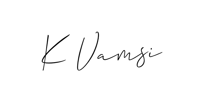 How to Draw K Vamsi signature style? Allison_Script is a latest design signature styles for name K Vamsi. K Vamsi signature style 2 images and pictures png