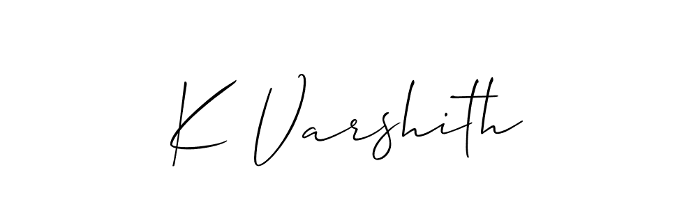 Make a beautiful signature design for name K Varshith. With this signature (Allison_Script) style, you can create a handwritten signature for free. K Varshith signature style 2 images and pictures png