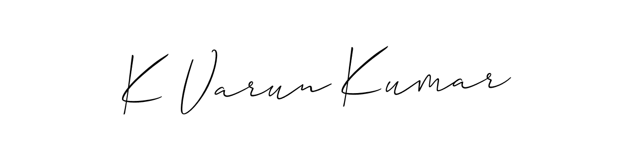 How to Draw K Varun Kumar signature style? Allison_Script is a latest design signature styles for name K Varun Kumar. K Varun Kumar signature style 2 images and pictures png