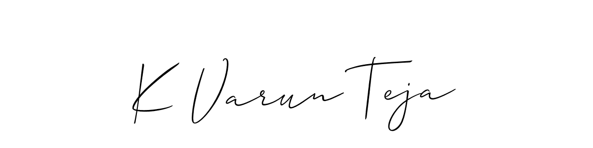 You should practise on your own different ways (Allison_Script) to write your name (K Varun Teja) in signature. don't let someone else do it for you. K Varun Teja signature style 2 images and pictures png