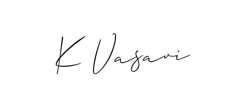 K Vasavi stylish signature style. Best Handwritten Sign (Allison_Script) for my name. Handwritten Signature Collection Ideas for my name K Vasavi. K Vasavi signature style 2 images and pictures png