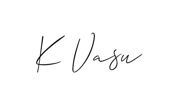 if you are searching for the best signature style for your name K Vasu. so please give up your signature search. here we have designed multiple signature styles  using Allison_Script. K Vasu signature style 2 images and pictures png