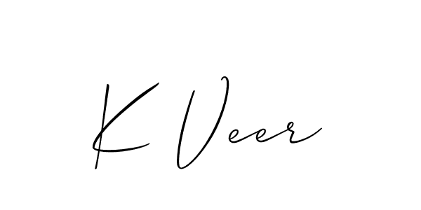 How to Draw K Veer signature style? Allison_Script is a latest design signature styles for name K Veer. K Veer signature style 2 images and pictures png