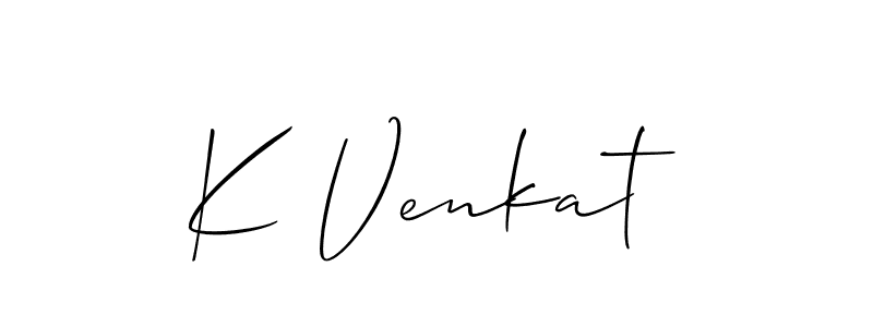 Use a signature maker to create a handwritten signature online. With this signature software, you can design (Allison_Script) your own signature for name K Venkat. K Venkat signature style 2 images and pictures png