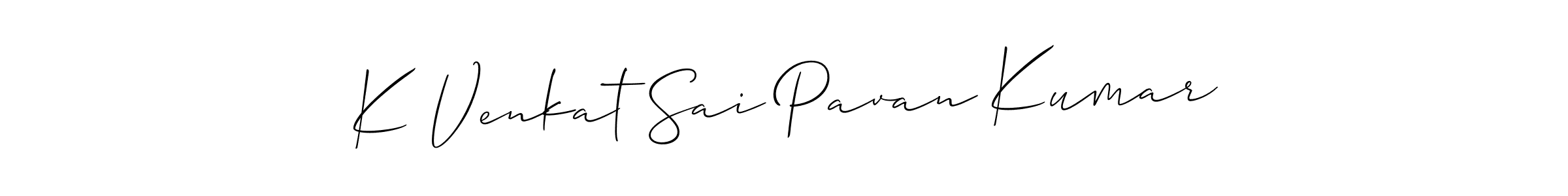 This is the best signature style for the K Venkat Sai Pavan Kumar name. Also you like these signature font (Allison_Script). Mix name signature. K Venkat Sai Pavan Kumar signature style 2 images and pictures png