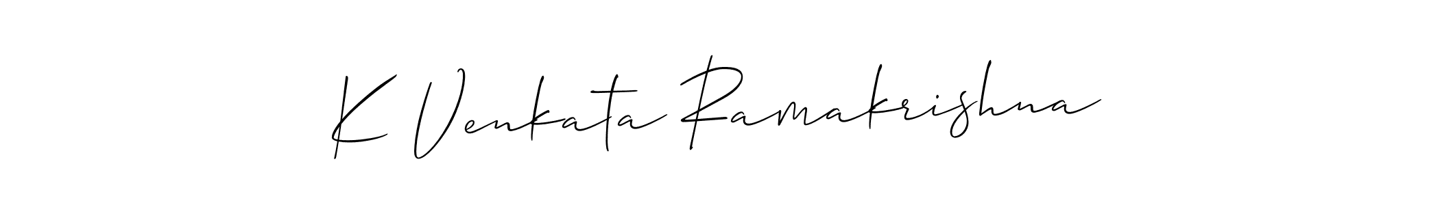 Also we have K Venkata Ramakrishna name is the best signature style. Create professional handwritten signature collection using Allison_Script autograph style. K Venkata Ramakrishna signature style 2 images and pictures png