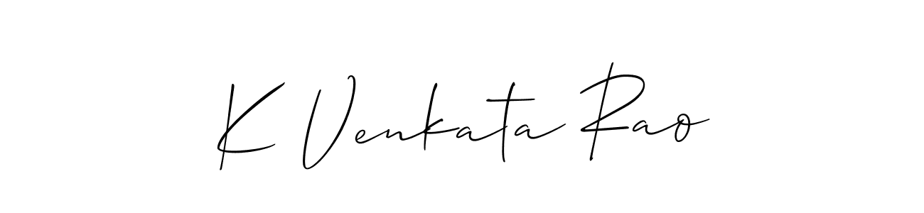 It looks lik you need a new signature style for name K Venkata Rao. Design unique handwritten (Allison_Script) signature with our free signature maker in just a few clicks. K Venkata Rao signature style 2 images and pictures png