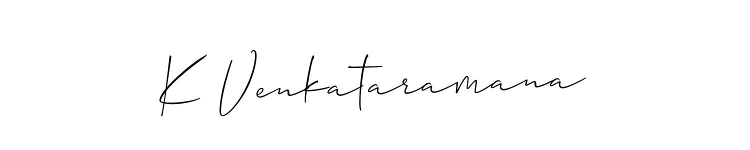 Create a beautiful signature design for name K Venkataramana. With this signature (Allison_Script) fonts, you can make a handwritten signature for free. K Venkataramana signature style 2 images and pictures png