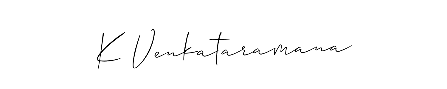 Create a beautiful signature design for name K Venkataramana. With this signature (Allison_Script) fonts, you can make a handwritten signature for free. K Venkataramana signature style 2 images and pictures png