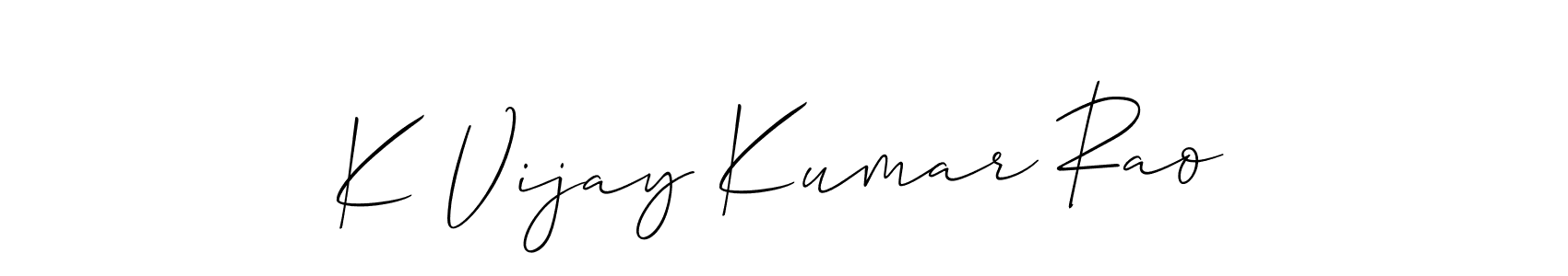 You should practise on your own different ways (Allison_Script) to write your name (K Vijay Kumar Rao) in signature. don't let someone else do it for you. K Vijay Kumar Rao signature style 2 images and pictures png