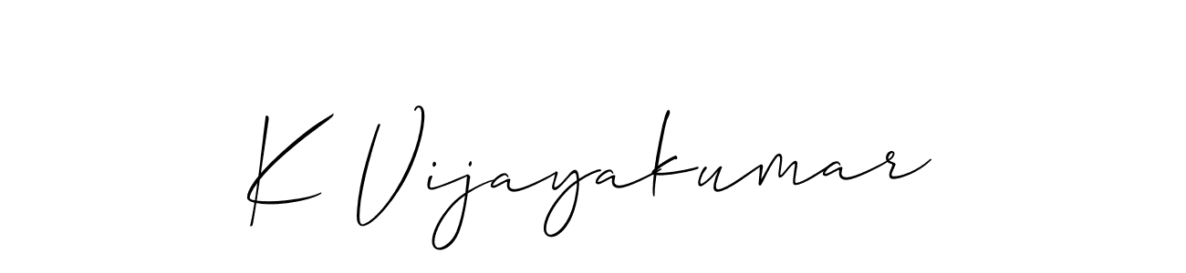 Also You can easily find your signature by using the search form. We will create K Vijayakumar name handwritten signature images for you free of cost using Allison_Script sign style. K Vijayakumar signature style 2 images and pictures png