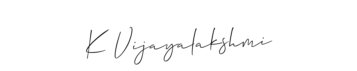 Once you've used our free online signature maker to create your best signature Allison_Script style, it's time to enjoy all of the benefits that K Vijayalakshmi name signing documents. K Vijayalakshmi signature style 2 images and pictures png
