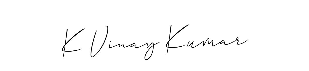 Similarly Allison_Script is the best handwritten signature design. Signature creator online .You can use it as an online autograph creator for name K Vinay Kumar. K Vinay Kumar signature style 2 images and pictures png
