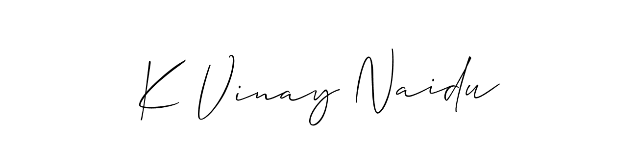 This is the best signature style for the K Vinay Naidu name. Also you like these signature font (Allison_Script). Mix name signature. K Vinay Naidu signature style 2 images and pictures png