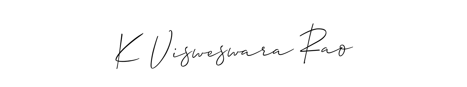 Make a short K Visweswara Rao signature style. Manage your documents anywhere anytime using Allison_Script. Create and add eSignatures, submit forms, share and send files easily. K Visweswara Rao signature style 2 images and pictures png