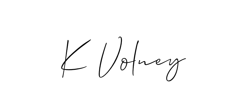 Create a beautiful signature design for name K Volney. With this signature (Allison_Script) fonts, you can make a handwritten signature for free. K Volney signature style 2 images and pictures png