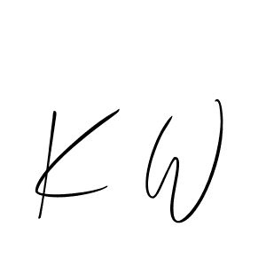 Make a beautiful signature design for name K W. Use this online signature maker to create a handwritten signature for free. K W signature style 2 images and pictures png