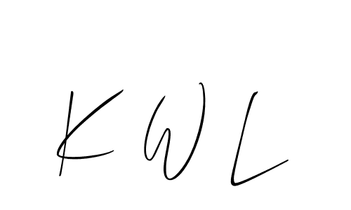 Design your own signature with our free online signature maker. With this signature software, you can create a handwritten (Allison_Script) signature for name K W L. K W L signature style 2 images and pictures png