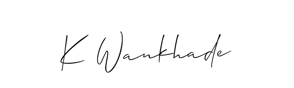 if you are searching for the best signature style for your name K Wankhade. so please give up your signature search. here we have designed multiple signature styles  using Allison_Script. K Wankhade signature style 2 images and pictures png