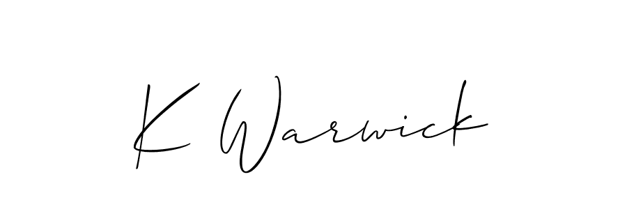 Allison_Script is a professional signature style that is perfect for those who want to add a touch of class to their signature. It is also a great choice for those who want to make their signature more unique. Get K Warwick name to fancy signature for free. K Warwick signature style 2 images and pictures png