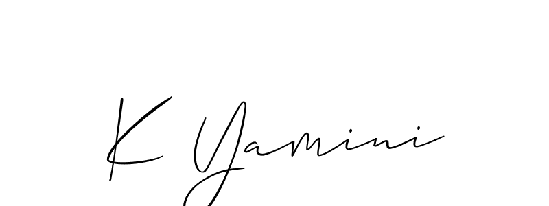 Design your own signature with our free online signature maker. With this signature software, you can create a handwritten (Allison_Script) signature for name K Yamini. K Yamini signature style 2 images and pictures png