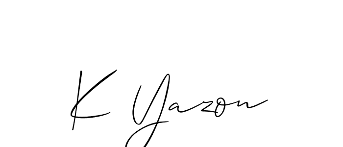 Best and Professional Signature Style for K Yazon. Allison_Script Best Signature Style Collection. K Yazon signature style 2 images and pictures png