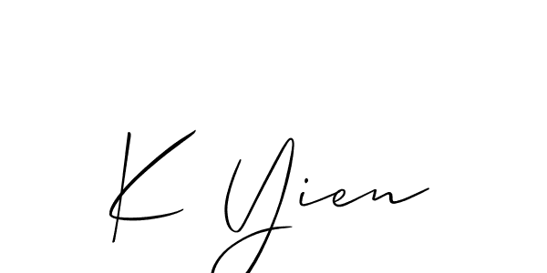Create a beautiful signature design for name K Yien. With this signature (Allison_Script) fonts, you can make a handwritten signature for free. K Yien signature style 2 images and pictures png