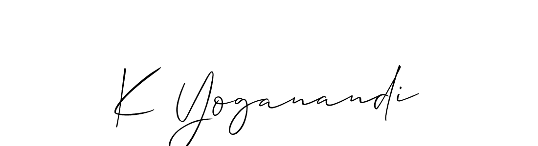 Make a beautiful signature design for name K Yoganandi. With this signature (Allison_Script) style, you can create a handwritten signature for free. K Yoganandi signature style 2 images and pictures png